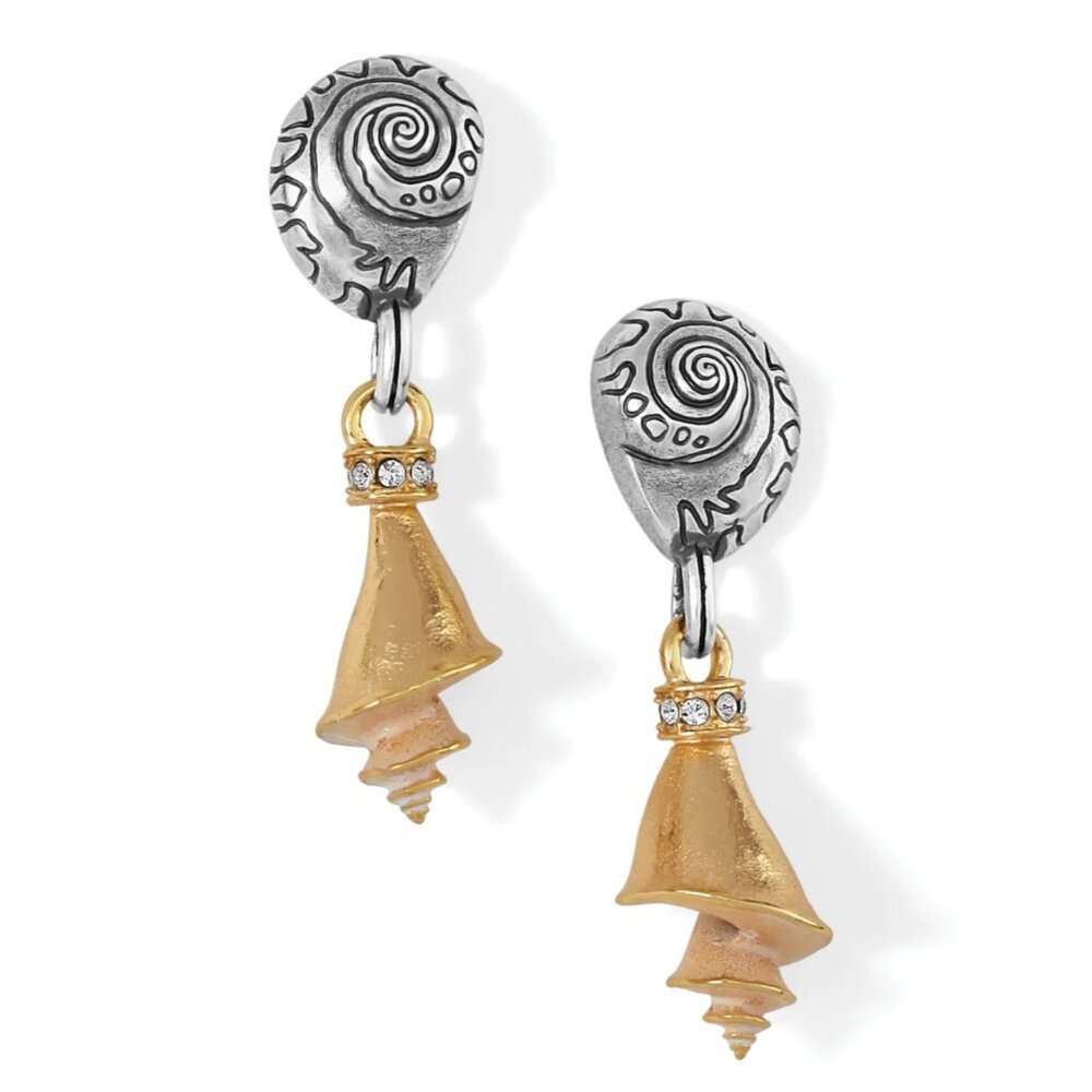 Brighton SHELLS AROUND THE WORLD Shells Rose Gold Drop Earrings NWT MSRP $98